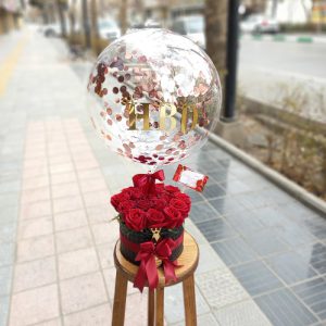 باکس بالون 15 شاخه رز کد 554