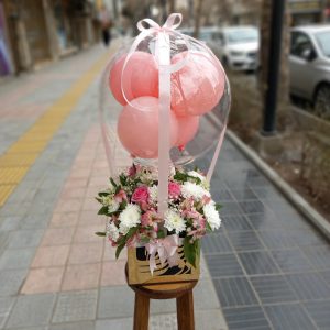 باکس بالون رز داودی الستر  طرح دوستت دارم(بادکنک دار) کد 523