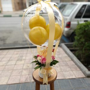 باکس بالون بادکنک دار  رز رنگی 10 شاخه کد 555
