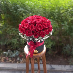 باکس گل رز تزئین عروس 25 شاخه کد 564