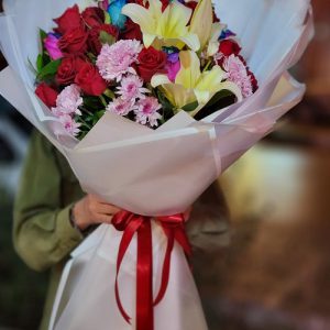 دسته گل لیلیوم رز ترکیبی_کد 134